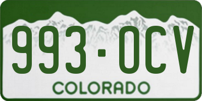 CO license plate 993OCV