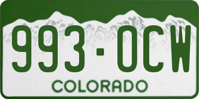 CO license plate 993OCW