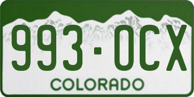 CO license plate 993OCX