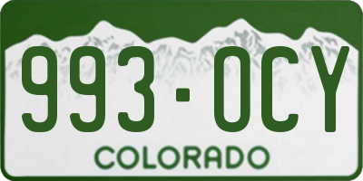 CO license plate 993OCY