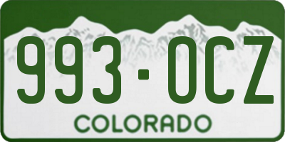 CO license plate 993OCZ