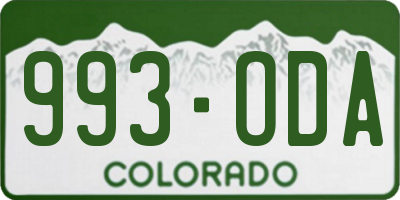 CO license plate 993ODA