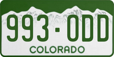 CO license plate 993ODD