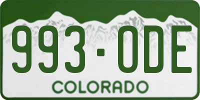 CO license plate 993ODE