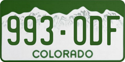 CO license plate 993ODF