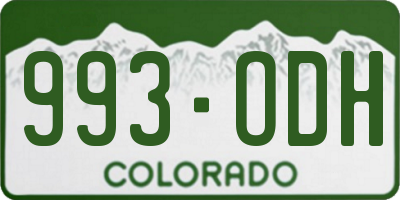 CO license plate 993ODH