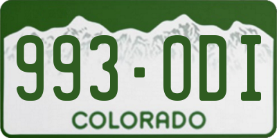 CO license plate 993ODI
