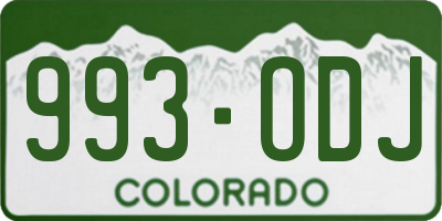 CO license plate 993ODJ
