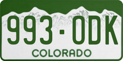 CO license plate 993ODK