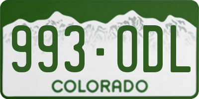 CO license plate 993ODL