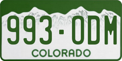 CO license plate 993ODM