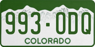 CO license plate 993ODQ