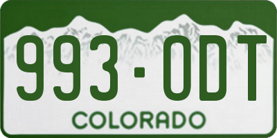 CO license plate 993ODT