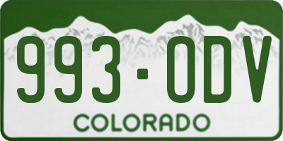 CO license plate 993ODV