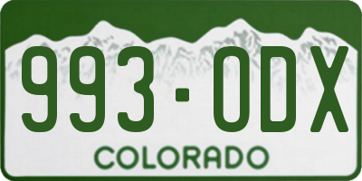 CO license plate 993ODX