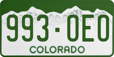 CO license plate 993OEO