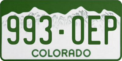 CO license plate 993OEP