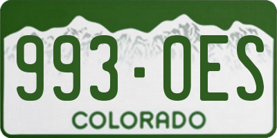 CO license plate 993OES