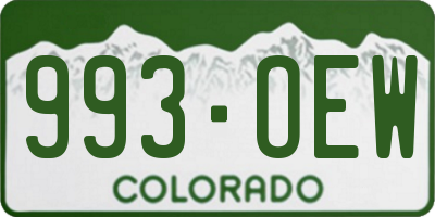 CO license plate 993OEW