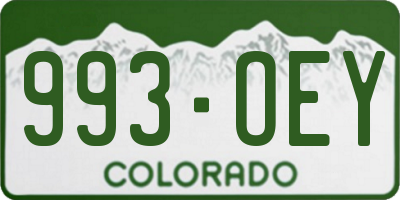 CO license plate 993OEY