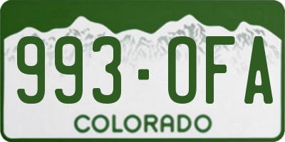 CO license plate 993OFA