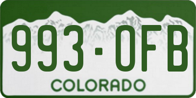 CO license plate 993OFB