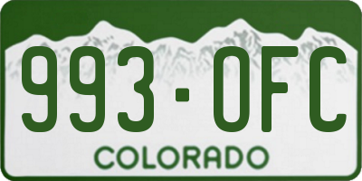 CO license plate 993OFC