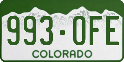 CO license plate 993OFE