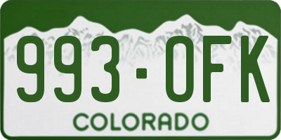 CO license plate 993OFK