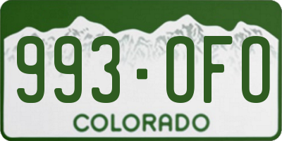 CO license plate 993OFO