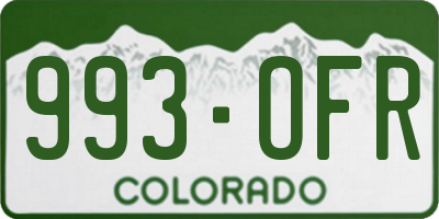 CO license plate 993OFR