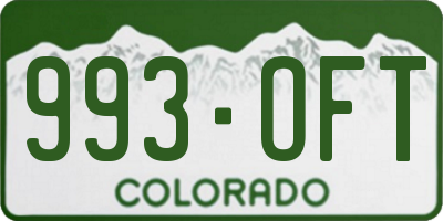 CO license plate 993OFT