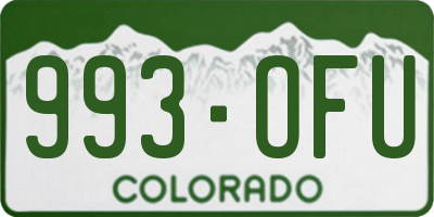 CO license plate 993OFU