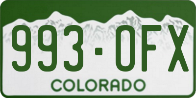 CO license plate 993OFX