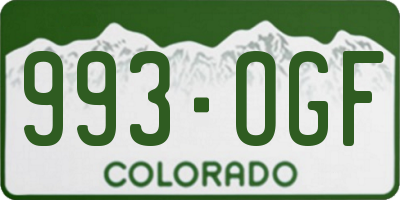 CO license plate 993OGF
