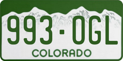 CO license plate 993OGL