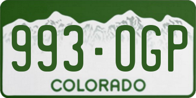 CO license plate 993OGP