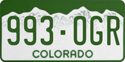 CO license plate 993OGR