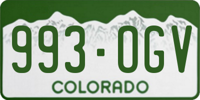 CO license plate 993OGV