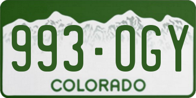 CO license plate 993OGY