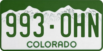 CO license plate 993OHN
