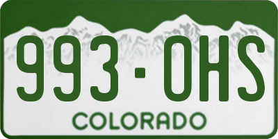CO license plate 993OHS
