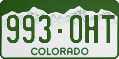 CO license plate 993OHT