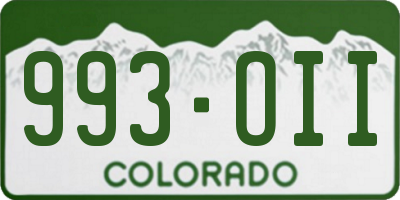 CO license plate 993OII