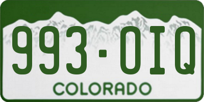 CO license plate 993OIQ