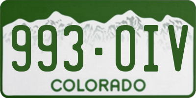 CO license plate 993OIV