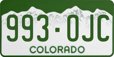 CO license plate 993OJC