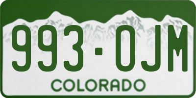 CO license plate 993OJM