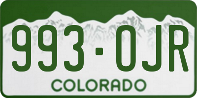 CO license plate 993OJR