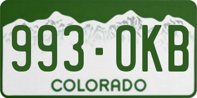 CO license plate 993OKB